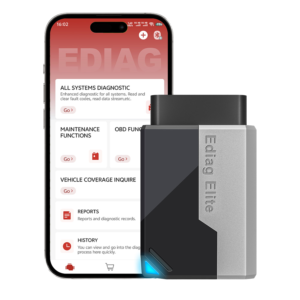 KINGBOLEN Ediag Elite – Bluetooth visų sistemų diagnostika su aktyviais testais